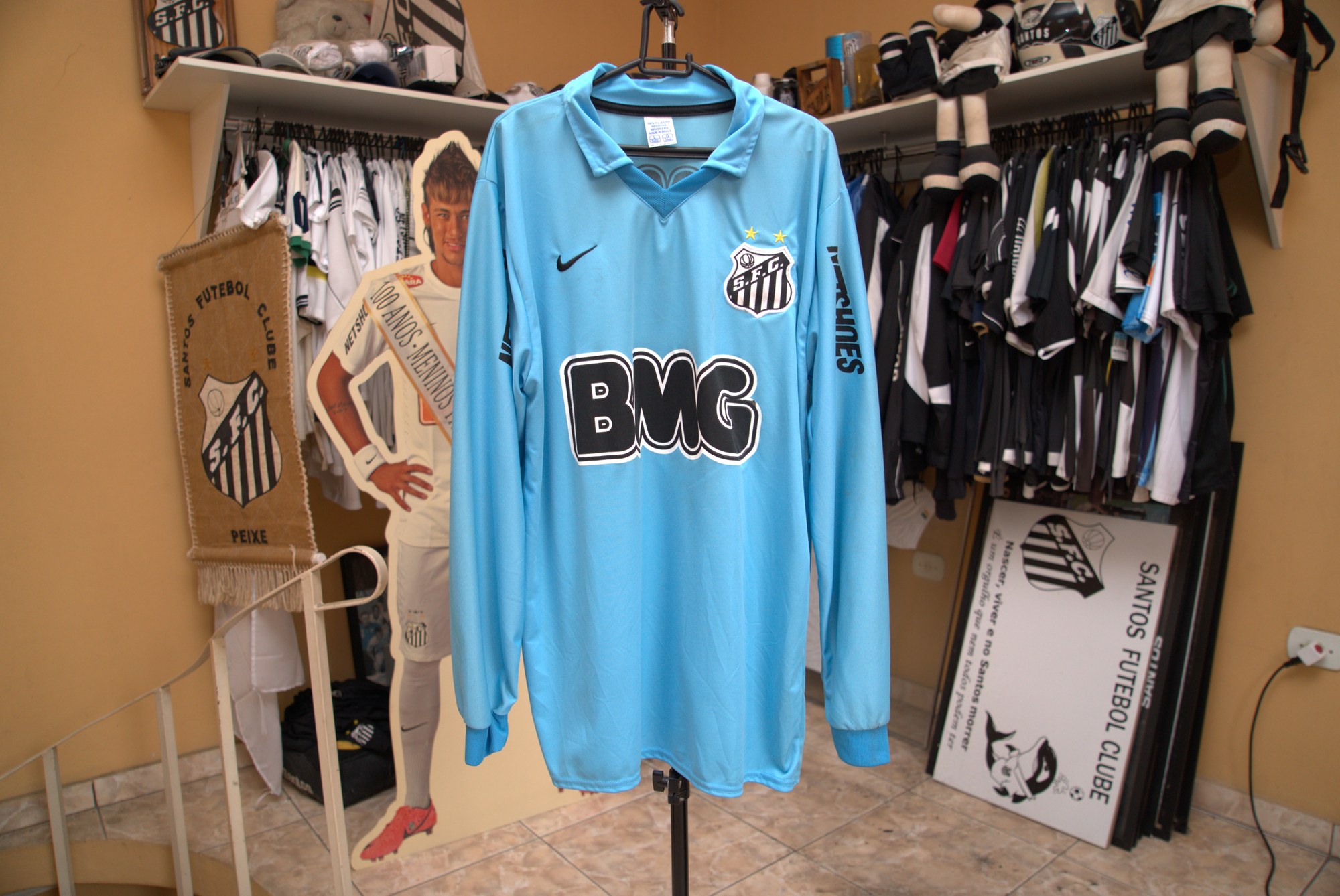 Camisa Santos FC Nike Azul Celeste — Manga Longa BMG
