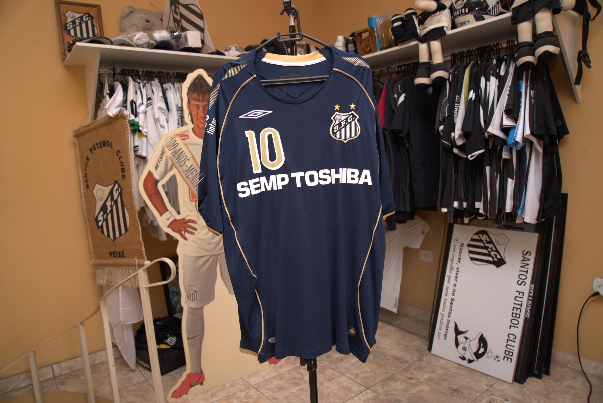 Camisa Santos FC Away Umbro Azul Marinha #10 — Semp Toshiba (~2006-2009)