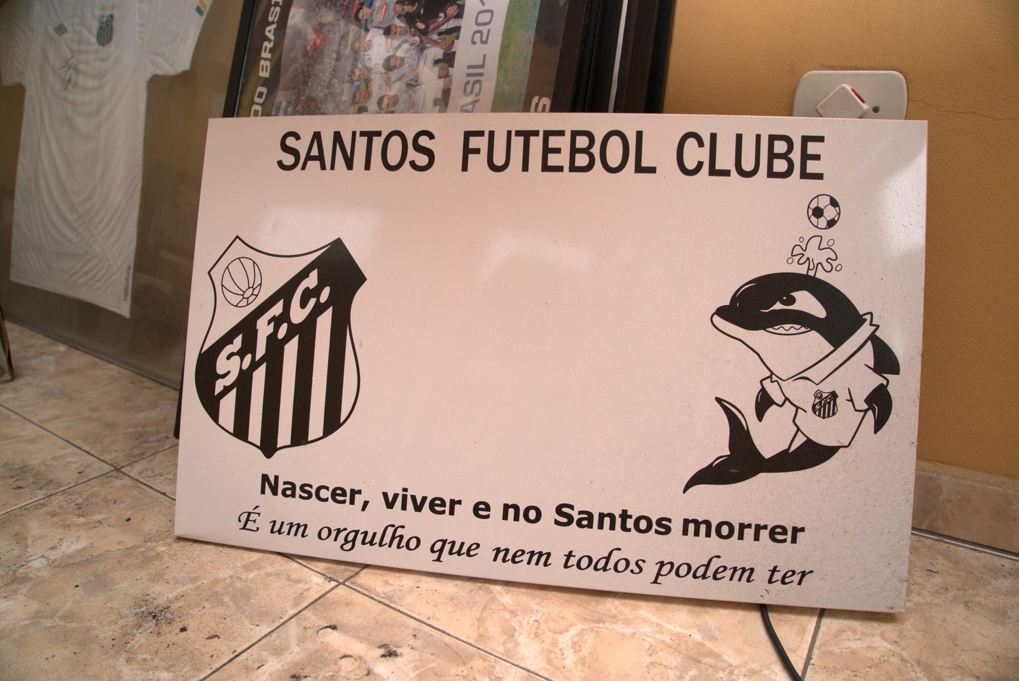 Placa Santos FC — Nascer Viver e no Santos Morrer