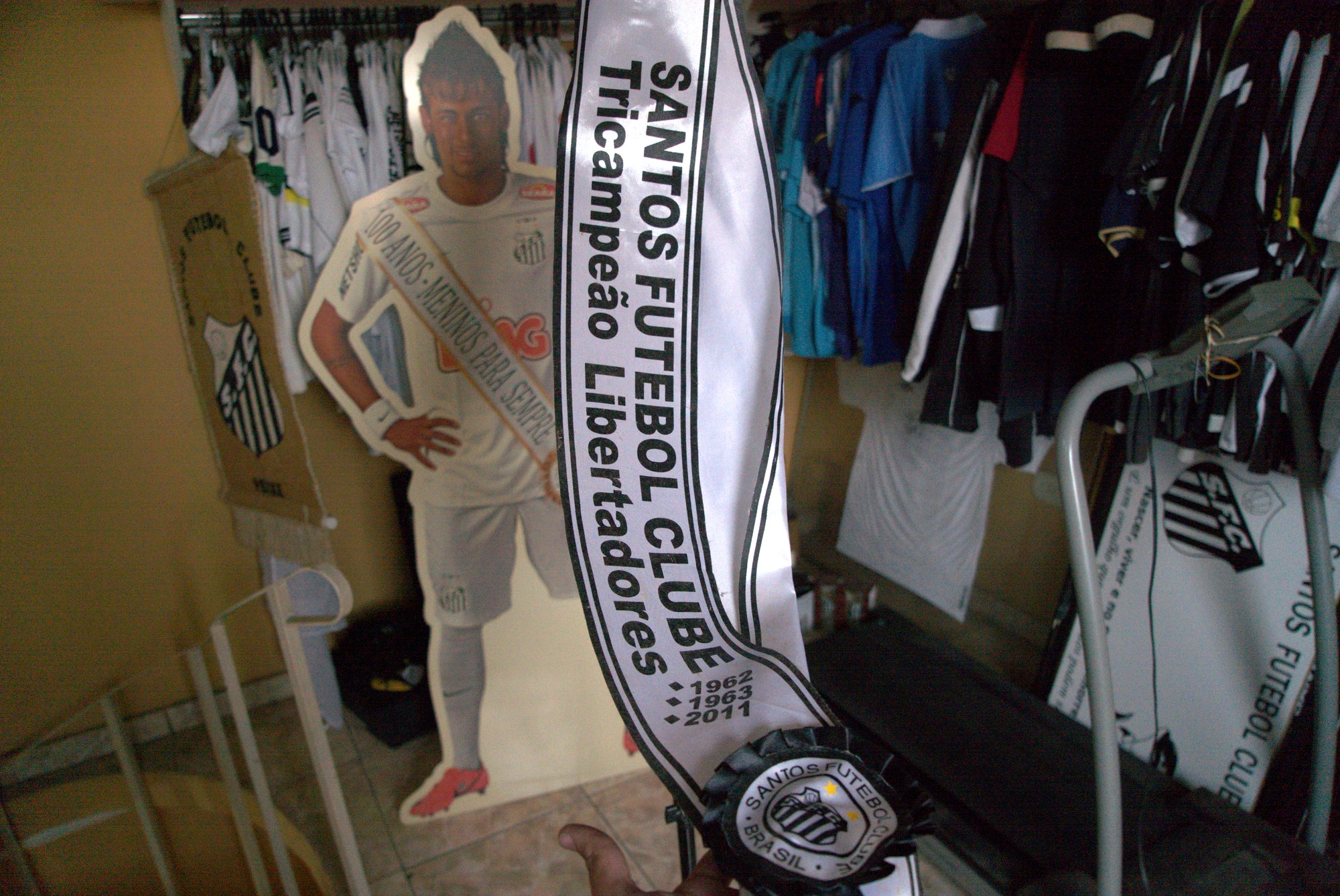 Faixa/Cachecol Santos FC Tricampeão Libertadores — 1962-1963-2011